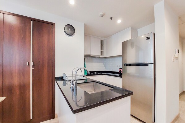 Leilighet | Eget kjøkken | Kjøleskap og kokeplater