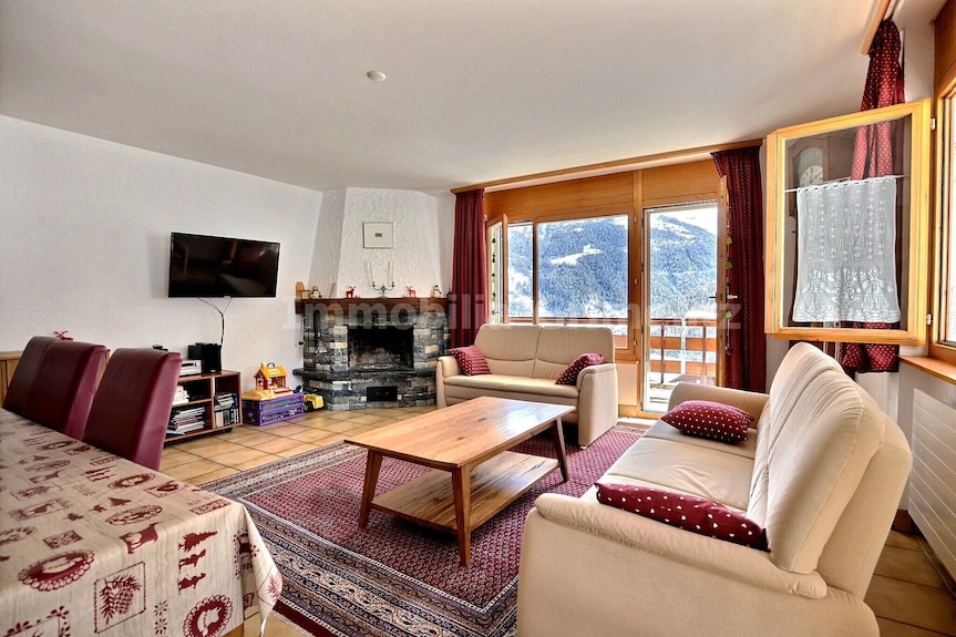 Appartement Très Confortable Pour 7 Personnes, Salon Avec Cheminée, Coin Cuisine Avec Lave-vaisselle - Grimentz