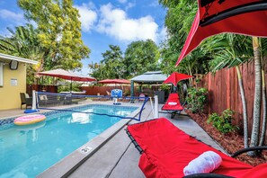 屋外プール、温水プール