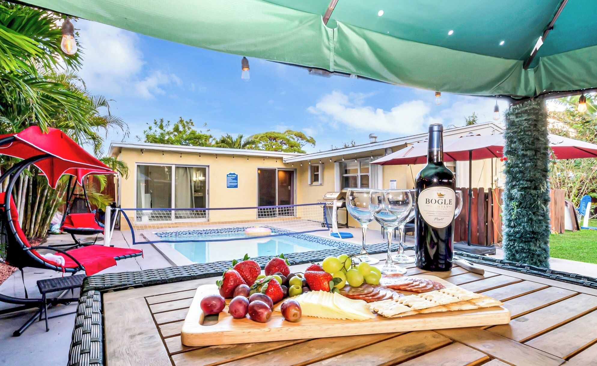 Piscine extérieure, piscine chauffée