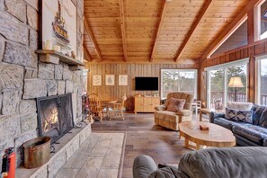 Smart TV, fireplace, video games, foosball