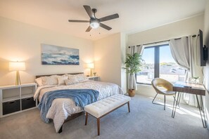 3 bedrooms, desk, iron/ironing board, travel crib