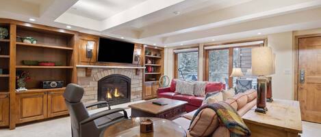 Télévision, cheminée