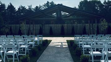 Outdoor banquet area