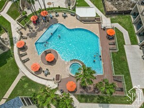 A heated pool - Luxury Beachfront Condo With Amazing Sunset Views (South Padre Island)