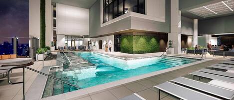 Outdoor pool, a heated pool