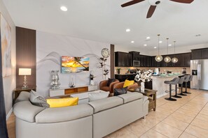 TV connectée, jeux vidéo, baby-foot, livres