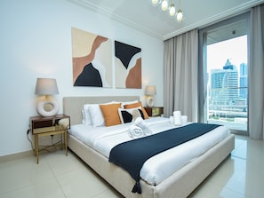 Apartamento superluxo, para não fumantes, sacada | 1 quarto, roupas de cama de algodão egípcio, roupas de cama premium