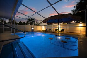 Piscine extérieure, piscine chauffée