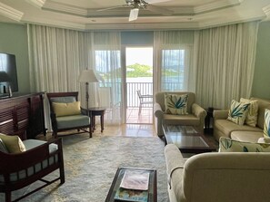 Living area - Luxurious Oceanfront Ritz-Carlton Club Condo, 2Br 2.5Bath. Full resort access! (St Thomas)