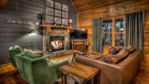 TV, fireplace, video games