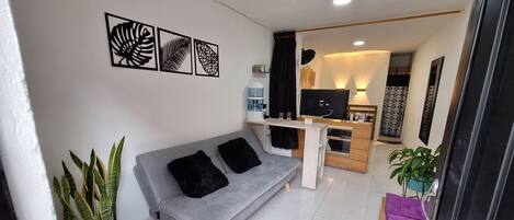 Appartement Économique | Coin séjour | Télévision LED de 42 pouces avec chaînes par câble, Netflix