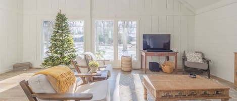 TV, lareira, DVD player