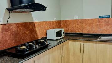 Fridge, oven, electric kettle