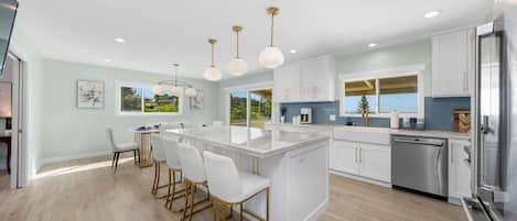 Fridge, oven, stovetop, dishwasher