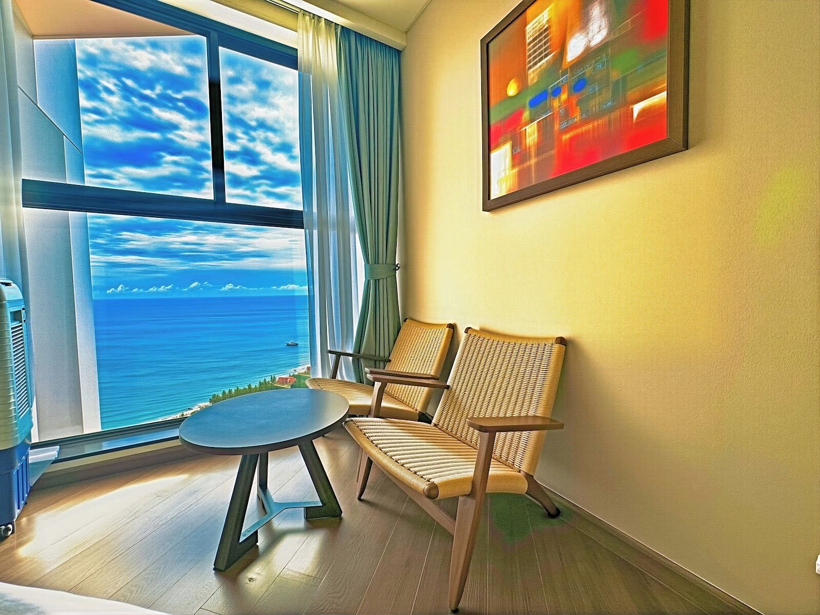 Tomannsrom – deluxe, strandutsikt | Sengetøy av topp kvalitet, safe på rommet og individuelt dekorert