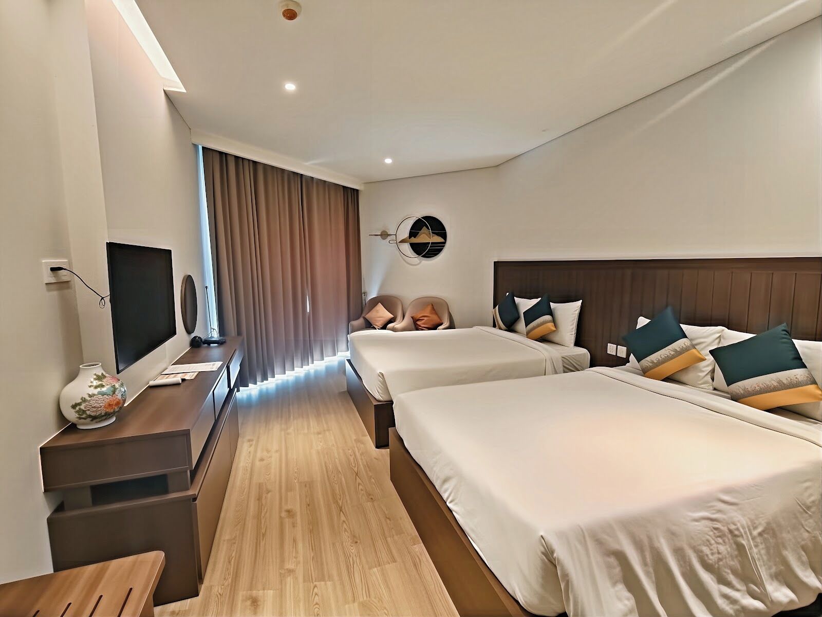 Quadruple Room, 2 Queen Beds, Garden View | Premium bedding, in-room safe, individually decorated