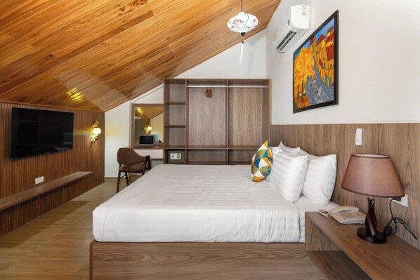 1 slaapkamer, luxe beddengoed, pillowtop-bedden, een minibar