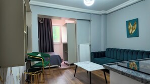 Studio Economy | Vardagsrum | 50-tums platt-tv med satellitkanaler, Netflix och streamingtjänster