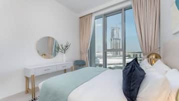 Apartamento superluxo | 2 quartos, roupas de cama de algodão egípcio, roupas de cama premium