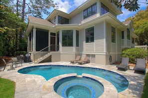 Pool - Private Pool/Spa, Walk to the Beach & Close to South Beach Marina and Salty Dog (Hilton Head Island)