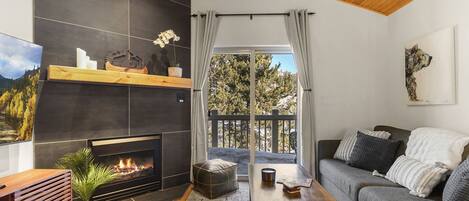 TV, fireplace, video games