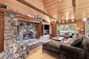 تلفزيون، مدفأة، مشغل دي في دي، مكتبة فيديو