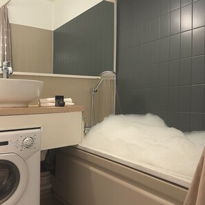 Hair dryer, towels