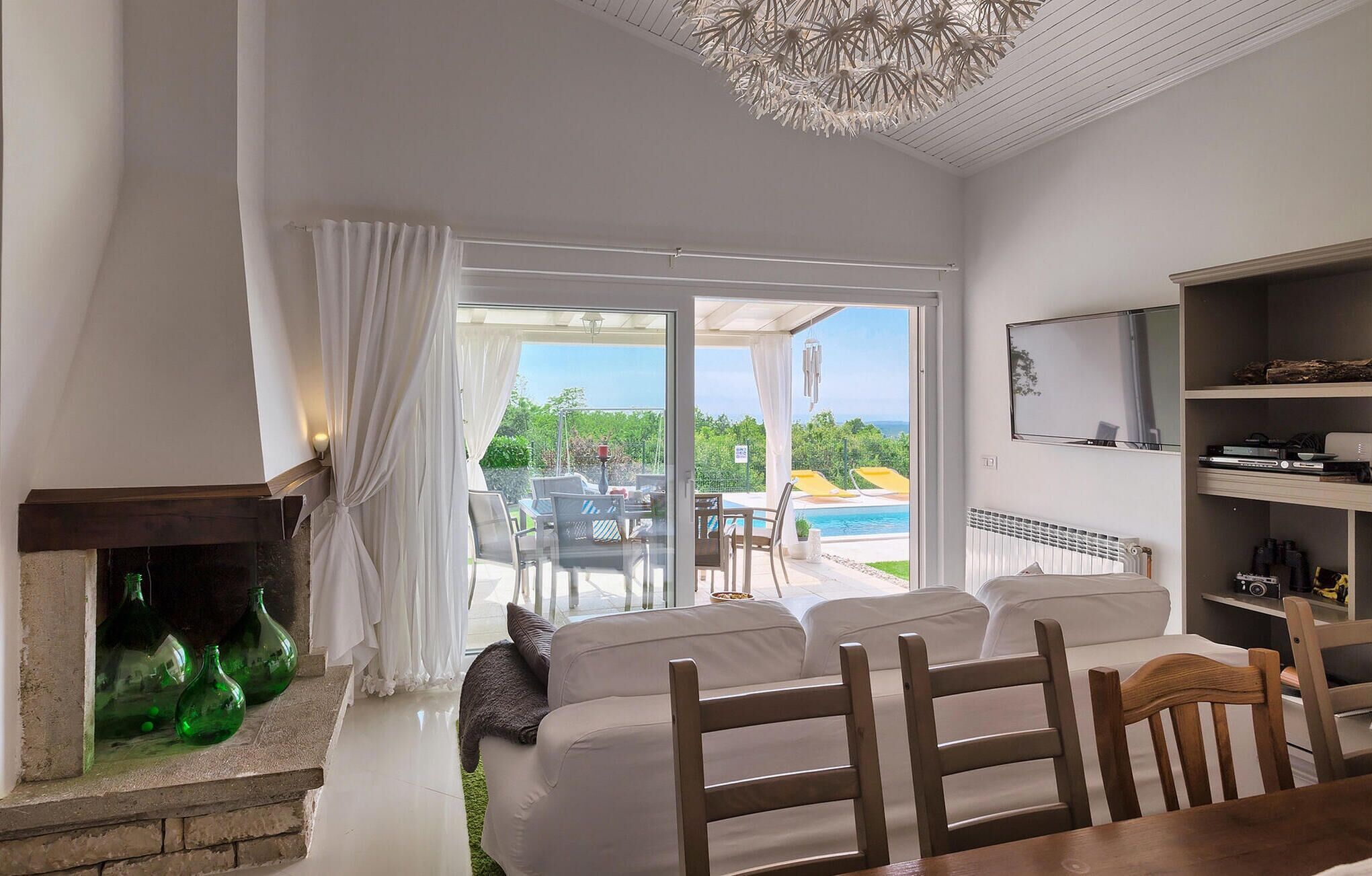 TV, DVD player, stereo