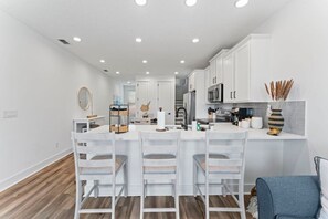 Fridge, microwave, oven, stovetop - Beach Oasis Duplex | Oceanfront Luxe (Jacksonville Beach)