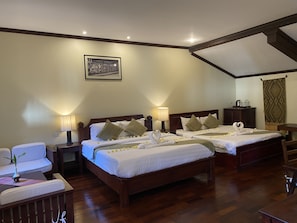 Deluxe Quadruple Room | Premium bedding, minibar, in-room safe, individually decorated - Luang Prabang Residence & Travel  (Luang Prabang)