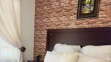 Premium bedding, down comforters, Select Comfort beds, desk