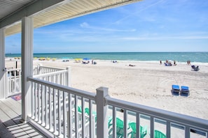 On the beach, beach towels, motor boating