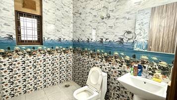 Ducha, bañera de hidromasaje, secador de pelo, bidet