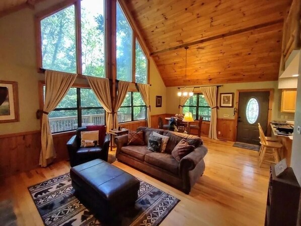 Smart TV, fireplace - Firefly Cabin King Bed Hot Tub Private  (Bryson City)