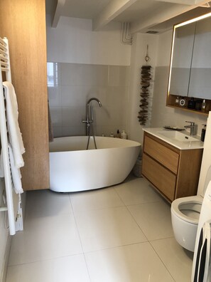 Haartrockner, Handtücher, Seife, Toilettenpapier