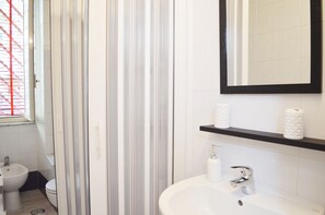 Dusche, Haartrockner, Bidet, Handtücher