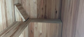 A bedroom and a bathroom