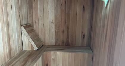 A bedroom and a bathroom