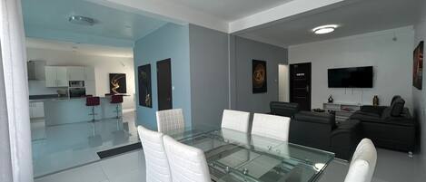 Luxury Apartment | Living area | 55-inch LED TV with cable channels, Netflix, streaming services