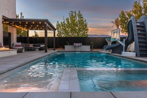 Outdoor pool, a heated pool