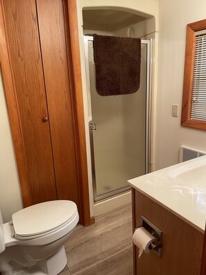 淋浴设施、吹风机、毛巾、肥皂