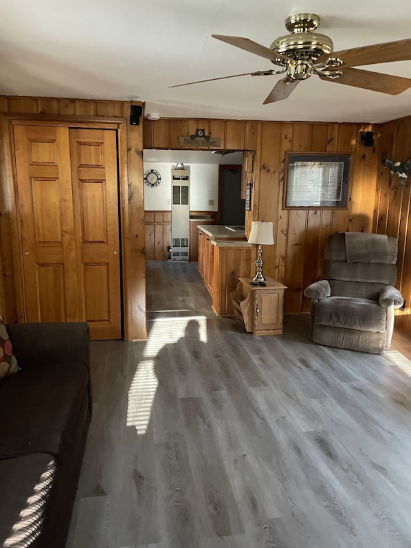 Smart TV, fireplace, DVD player