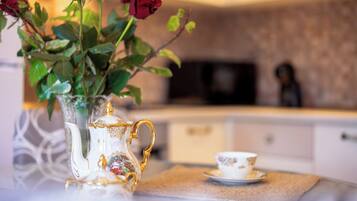 Luxury Apartments With Swimming Pool | Private kitchen | Electric kettle, toaster, cookware/dishes/utensils