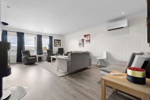 TV, fireplace - Lovely 4 Bedroom House With the View of Aurora (Tromsø)