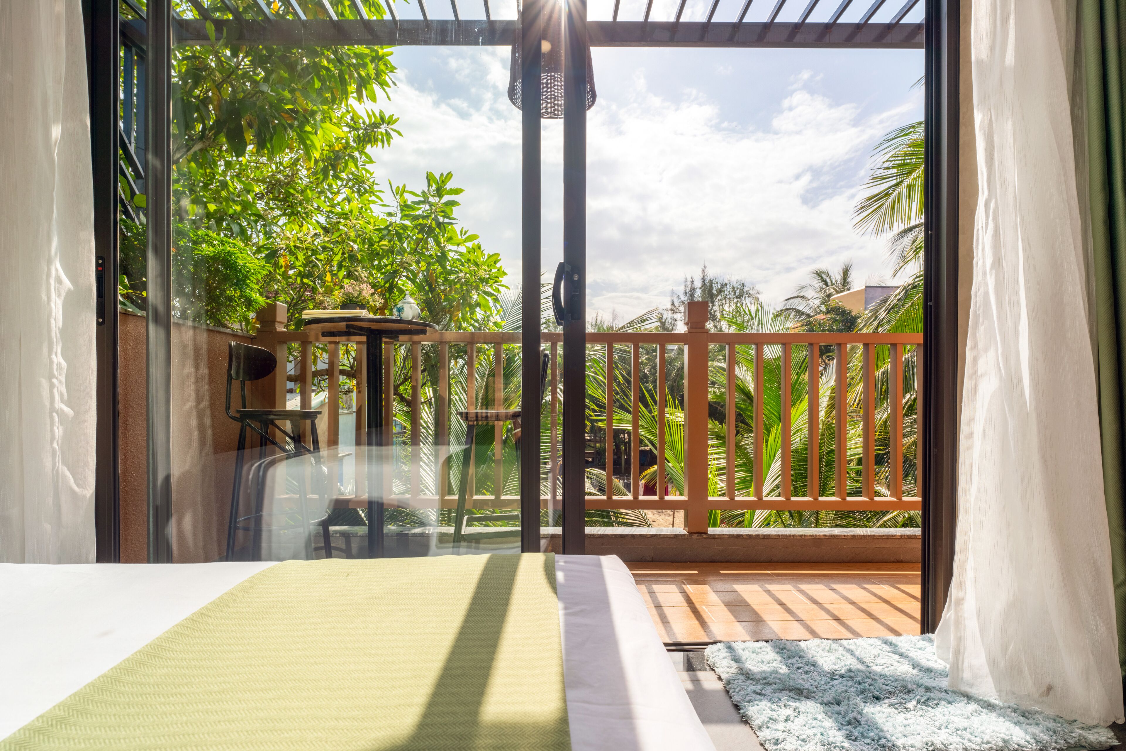 Deluxe Triple Room, Balcony, Garden View | Hypo-allergenic bedding, minibar, in-room safe, desk