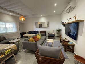 Elite Apartment, 3 Bedrooms, Accessible, Pool Access | Living area - Au Cœur Des Sables - Harhoura (Harhoura)