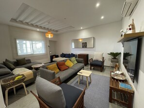 Elite Apartment, 3 Bedrooms, Accessible, Pool Access | Living area - Au Cœur Des Sables - Harhoura (Harhoura)