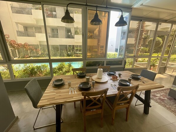 Elite Apartment, 3 Bedrooms, Accessible, Pool Access | Terrace/patio - Au Cœur Des Sables - Harhoura (Harhoura)