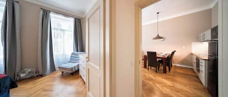 City Apartment, 1 Bedroom | 1 bedroom, Select Comfort beds, in-room safe, desk